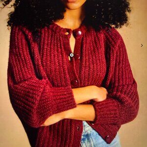Sezane Emile Cardigan Burgundy - Size L